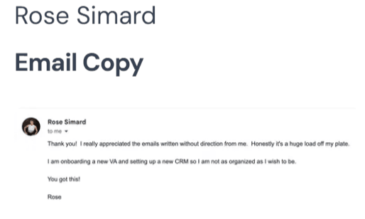 Emails written without direction — “it's such a relief”