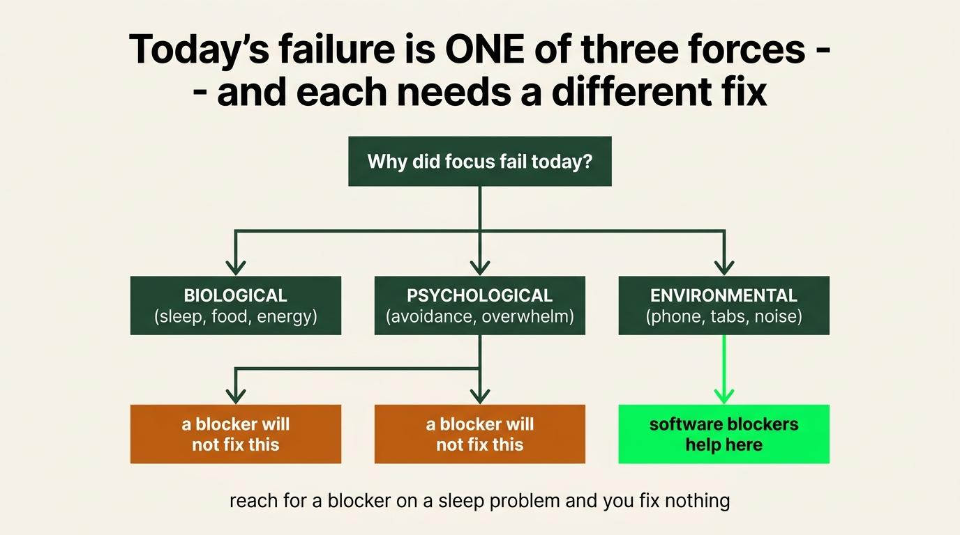 Diagnose biological, psychological or environmental attention problems before choosing the intervention.